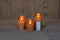 Anna's collection - 3ST KAARS KOPER WAX RUSTIEK BEWEGENDE VLAM 7,5X10/12,5/15CM AFSTANDSBEDIENING...