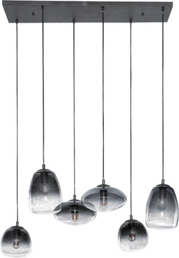 AnLi Style Hanglamp 3+3 mix glass shaded