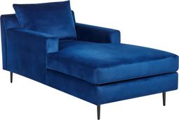 GUERET - Chaise longue - Blauw - Symmetrisch - Fluweel