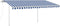vidaXL - Luifel - automatisch - met - LED - en - windsensor - 4x3 - m - blauw - en - wit