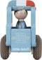 Little Dutch LD2531 - Houten Politiewagen - Rubberen wielen - Blauw