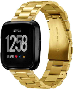 imoshion Bandje met Horlogeband inkorter - Geschikt voor Fitbit Versa Lite, Fitbit Versa 2 - imoshion Stalen band met installatiehulp - goud