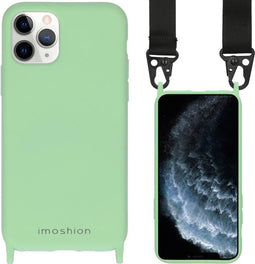 iMoshion Hoesje Geschikt voor iPhone 11 Pro Hoesje Met Koord - iMoshion Color Backcover met koord - Nylon Strap - Groen