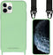 iMoshion Hoesje Geschikt voor iPhone 11 Pro Hoesje Met Koord - iMoshion Color Backcover met koord - Nylon Strap - Groen