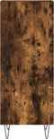 vidaXL - Dressoir - 34,5x34x90 - cm - bewerkt - hout - gerookt - eiken