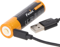 Li-ionbatterij 18650, meervoudig beveiligd met USB-oplaadfunctie, 70x18,6 mm 1 stuk met AccuCell AccuSafe