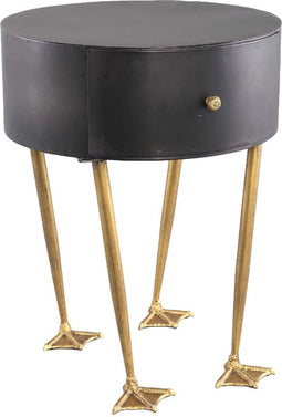 PTMD March Ronde Bijzettafel Eendenvoet - 42x41x50 cm - Zwart/Goud