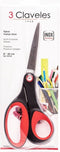 3 Claveles 00128 Universeel Rechte knip Zwart, Rood, Roestvrijstaal