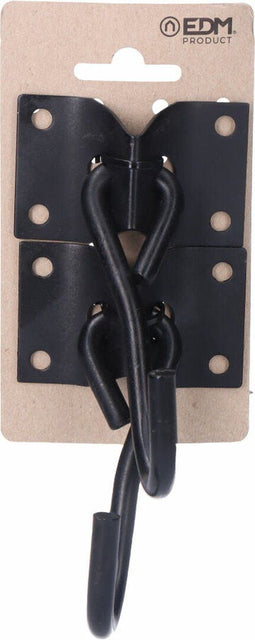 Plaat EDM Hangmat Haak voor ophanging 70 x 45 mm Zwart (2 Stuks)