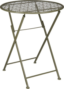 Mica Decorations Tierra Bistrotafel - H70 x Ø60 cm - Metaal - Donkergroen