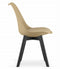 Eetkamerstoel beige - 2 stuks - 82x49 cm - beukenhouten poten