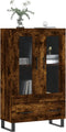 vidaXL - Hoge - kast - 69,5x31x115 - cm - bewerkt - hout - gerookt - eikenkleurig