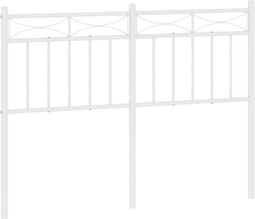 vidaXL - Hoofdbord - 120 - cm - metaal - wit