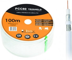 Libox Kabel koncentryczny PCC80 100m coax-kabel RG-6/U Wit