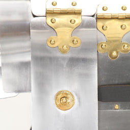 Lichaamsharnas Romeins replica LARP staal zilverkleurig