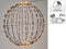Lichtbol/verlichte decoratie bol - zwart - 400 led lampjes - extra warm wit licht - 60 cm