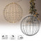 Lichtbol/verlichte decoratie bol - zwart - 400 led lampjes - extra warm wit licht - 60 cm