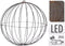 Lichtbol/verlichte decoratie bol - zwart - 400 led lampjes - extra warm wit licht - 60 cm