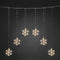 Lichtgordijn voor buiten - 6 sneeuwvlokken - 48 LEDs - Warm wit - Dimbaar - 0.9 meter - Kerstverlichting