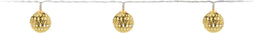 Lichtslinger/lichtsnoer - met 10 gouden balletjes - op batterijen - 100 cm