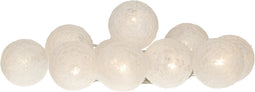 Lichtslinger/lichtsnoer - met 10 witte balletjes - op batterijen - 150 cm