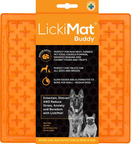 Lickimat Buddy - Voermat - Slow feeder - 20 cm - Oranje