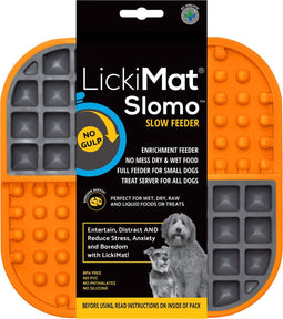 Lickimat Slomo - slowfeeder voor kat en kleine hond - tegen schrokken - oranje