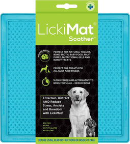 Lickimat Soother Original - Slowfeeder Voermat Turquoise - Hondenvoerbak - 20x20 cm