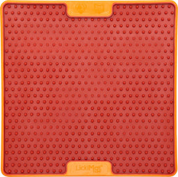 Lickimat Soother Pro Tuff - Slowfeeder Voermat 20x20 cm - Hondenvoerbak - Oranje