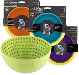 Lickimat Wobble - Anti-Schrok Slowfeeder Bowl! Ø16x9 cm - Hondenvoerbak - Appelgroen