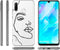 iMoshion Hoesje Geschikt voor Huawei P30 Lite Hoesje Siliconen - iMoshion Design hoesje - Transparant / Zwart / Line Art Woman Black