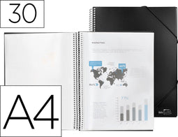 Liderpapel EC31, Project folder, A4, Zwart, Elastische band, 310 mm, 245 mm