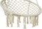 Lifa Garden Hangstoel - Ronde Schommelstoel - Crème - Binnen en Buiten - Polyester en Katoen - 140 x 80 cm