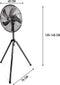 Lifetime Air Statiefventilator - 230V - Hoogte 125-145 CM - Driepoot Statief - 3 Snelheden - Oscillerende Functie - Kantelbaar - Zilver