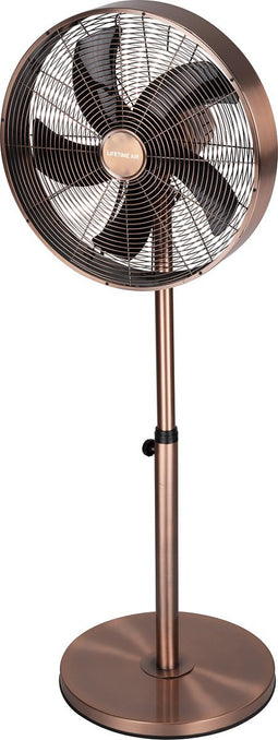 Lifetime Air Statiefventilator - 230V - Hoogte 85-125 CM - 3 Snelheden - Oscillerende Functie - Kantelbaar - Koper