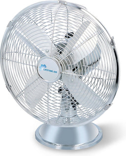 Lifetime Air Tafelventilator - Retrolook- 35 W - Zwenkfunctie - Ø 30 cm