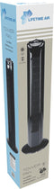 Lifetime Air Torenventilator - Ventilator met 3 Snelheden - Draaibare Ventilator Staand - Vloerventilator 54dB - Perfect voor Slaapkamer en Kantoor - Netstroom Kabel 1,5M - 81 x 67 cm - Zwart