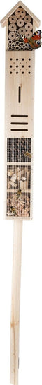 Lifetime Garden insectenhotel - hout - 160 x 14,5 x 10 cm - op paal