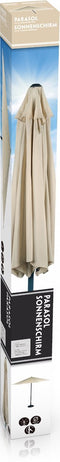 Lifetime Garden Parasol - Zonnescherm voor Balkon en Terras - ⌀300 x 300 cm - Rechthoekige Strandparasol - Parasol zonder Standaard - Beige