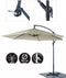 Lifetime Garden Zweefparasol met Voet - Parasol Kantelbaar - ⌀300 x 300 cm - Balkonparasol met Opdraaisysteem - Verstelbaar tot 3 meter hoog - Champagne Zonnescherm