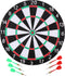 Lifetime Tweezijdig dartbord - 40,5 cm - Inclusief 6 darts - Zwart/wit ontwerp