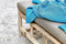 Ligbed Rooty teak met taupe kussen