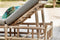 Ligbed Rooty teak met taupe kussen