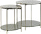 Light & Living Besut Ronde Bijzettafel - Marmer Groen/Goud/Glas - Set/2 - Ø42x45 + Ø52x50cm