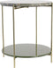 Light & Living Besut Ronde Bijzettafel - Marmer Groen/Goud/Glas - Set/2 - Ø42x45 + Ø52x50cm