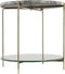 Light & Living Besut Ronde Bijzettafel - Marmer Groen/Goud/Glas - Set/2 - Ø42x45 + Ø52x50cm