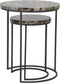 Light & Living Bijzettafel Axat - Bruin/Zwart - Ø41+Ø28cm - Modern