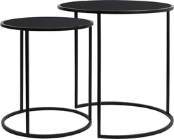 Light & Living Bijzettafel Duarte - Zwart - Ø40+Ø50cm - Luxe, Klassiek