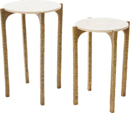 Light & Living - Bijzettafel KANAE - Ø45x64cm - Bruin - Set van 2