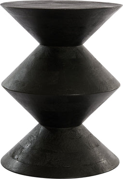 Light & Living Bijzettafel Larus - Zwart - Ø45cm - Modern